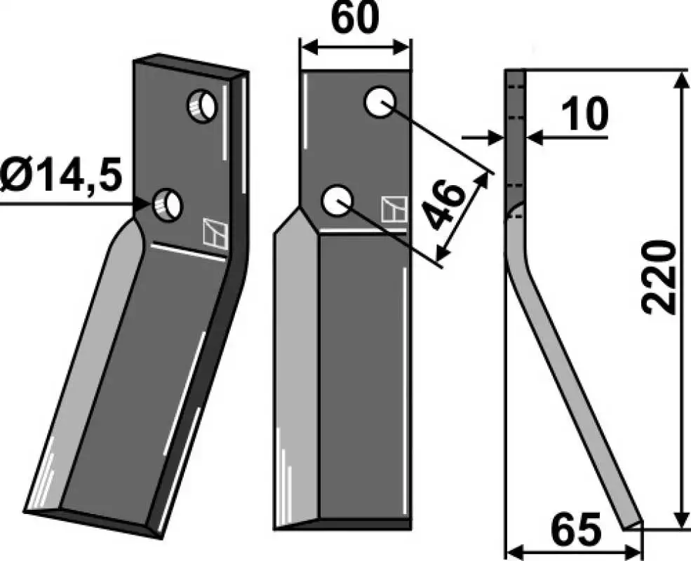 Rotorzinken 220x60mm, rechts